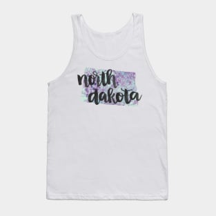 north dakota - calligraphy and abstract state outline Tank Top